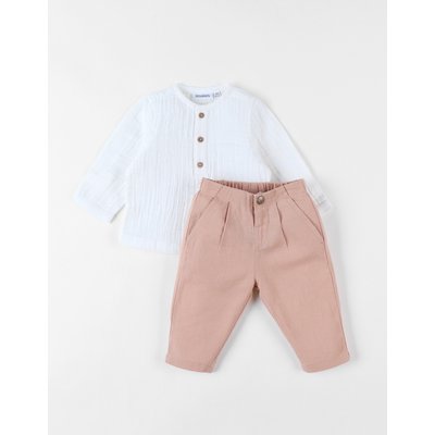 Set cérémonie chemise + pantalon, écru/caramel clair NOUKIE'S