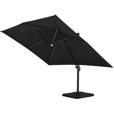 Parasol déporté rotatif aluminium avec LED, ROME AVRIL PARIS