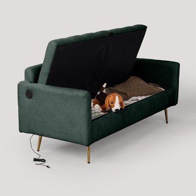 Canapé droit canapé convertible 2 places avec coffre en scandinave,AHBARM MEUBLES COSY