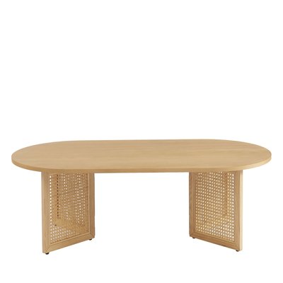 Table basse en bois et cannage L120cm - BOMBONG DRAWER