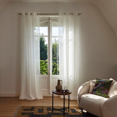 Voilage Milos  en Aspect lin vaporeux Blanc 200x298 cm MADURA