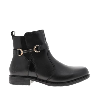 Boots en cuir cognac à talon décroché bas dotées d'un zip latéral RIEKER