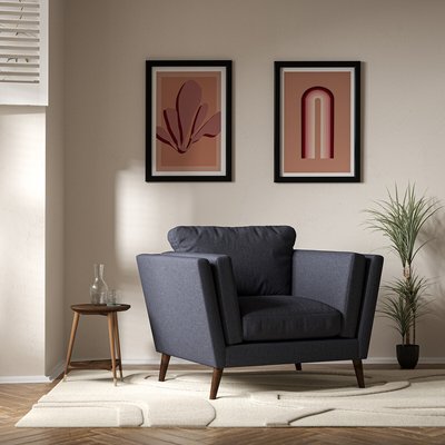 Frida Contemporary Soft Brushed Armchair with Dark Wood Legs & Feather Fillings SO'HOME
