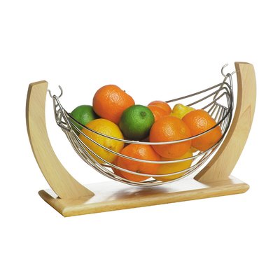 Fruit Hammock in Chrome/Rubberwood SO'HOME