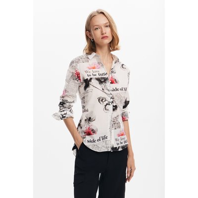 Chemise texte fleurs DESIGUAL