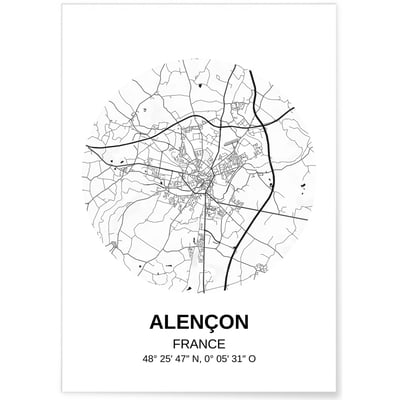Affiche Carte Alençon L'AFFICHERIE