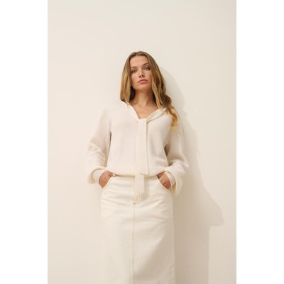 Pull Col Lavallière Neige Noty JUST CASHMERE