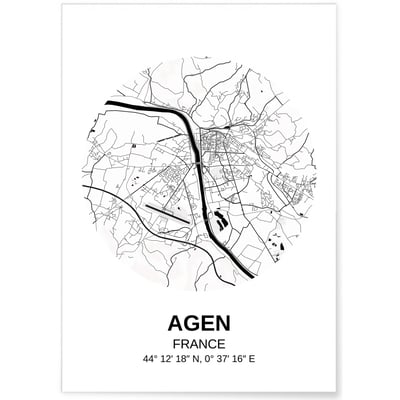 Affiche Carte Agen L'AFFICHERIE