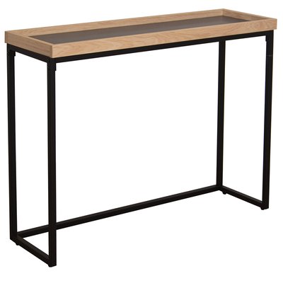 Console en métal noir et bois 100x30x75.5cm WADIGA