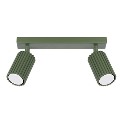 Plafonnier Aluminium Vert Olive GU10 2 Karbon EDEN
