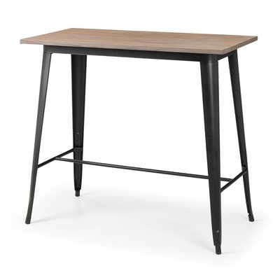Dublin Solid Elm Wood Industrial Bar Table (Seats 4) SO'HOME