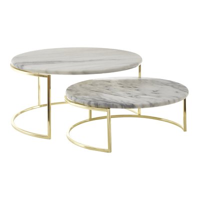 Set of 2 White Marble Cake Stands SO'HOME