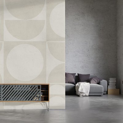 Papier peint cercles beige tendance HEXOA
