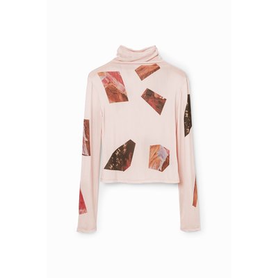 T-shirt ajusté col montant collage DESIGUAL