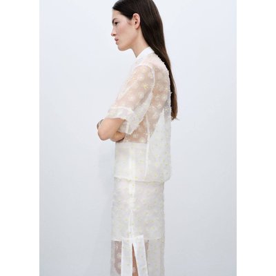 Chemise semi-transparente broderie à fleurs MANGO