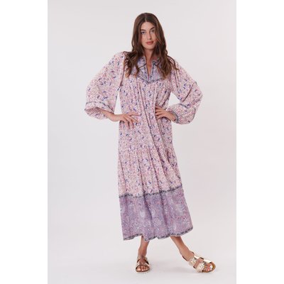 Robe longue ample imprimée manches longues THALIA DERHY