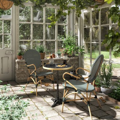 Tuintafel in marmer en gietijzer, Bistro LA REDOUTE INTERIEURS