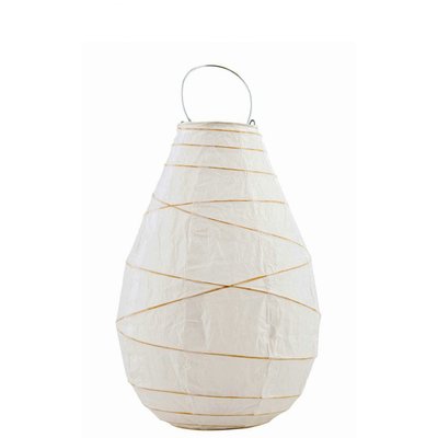 Petit Lampion Drop en Papier Blanc et Bambou HOUSE DOCTOR