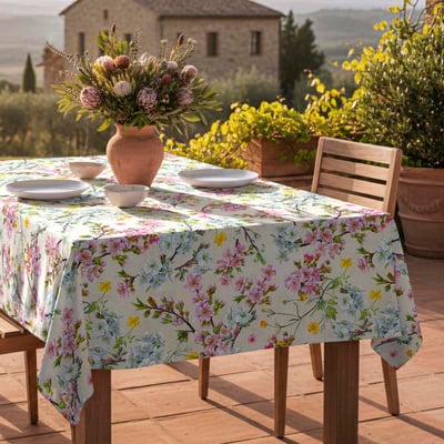 Nappe anti-taches Flowerpeacock - 100% coton - NAF NAF HOME