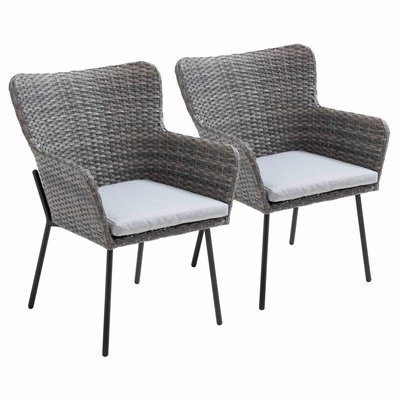 Lot de 2 fauteuil de jardin rond en osier, MURCIA OVIALA