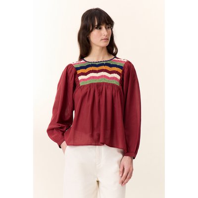 Lockere Bluse mit gehäkeltem Plastron, CRIQ LEON & HARPER