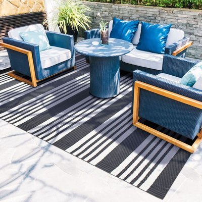 Tapis d'extérieur à rayures THE DECO FACTORY