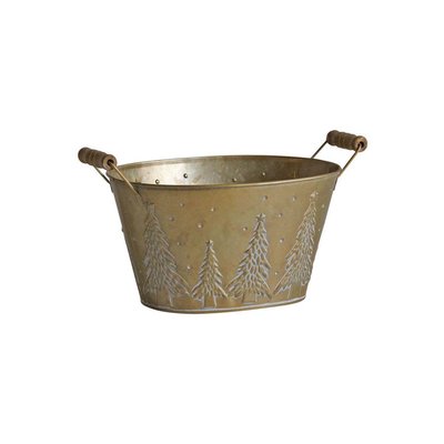 Corbeille en métal sapin de Noël 23 cm AUBRY GASPARD