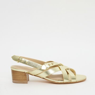 Sandaletten mit Absatz, Metallic-Leder OWEN PETITE MENDIGOTE