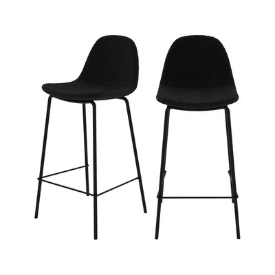 Lot de 2 chaises pour îlot central 65.5 cm en tissu bouclette - HENRIK RENDEZ-VOUS DÉCO