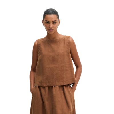 Blouse en lin sans manches regular avec des liens à nouer dans le dos MARC O'POLO