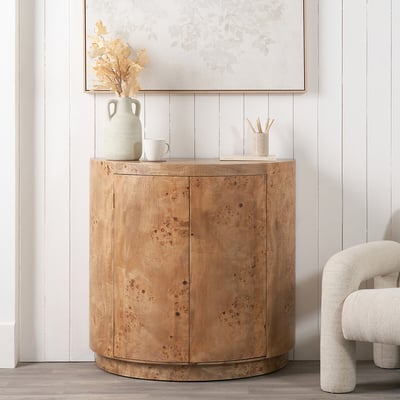 Netherby Burr Wood  2-Door Cabinet SO'HOME
