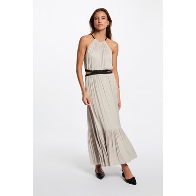 Robe longue droite satin MORGAN