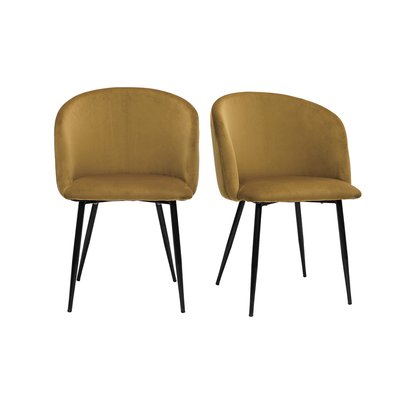 Chaises design en tissu velours et métal noir (lot de 2) VANITY MILIBOO