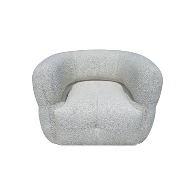 Fauteuil pivotant tissu bouclette gris clair MELKI ZAGO