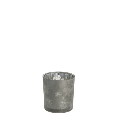 Photophore de noël  décoratif en verre dépoli H24 SIA DECO
