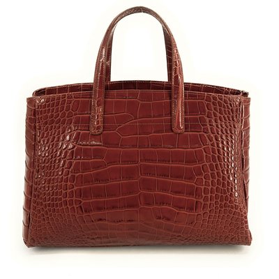 Sac à main en cuir italien façon croco BE LADY OH MY BAG