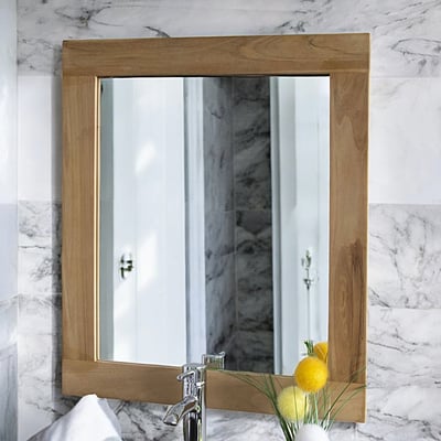 Miroir rectangulaire en teck massif 60 x 70 cm - LAZY WILDWATER