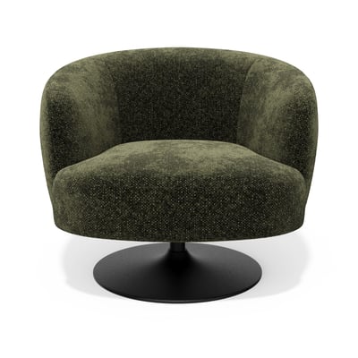 Fauteuil de salon pivotant en velours texturé OSKA SIA HOME