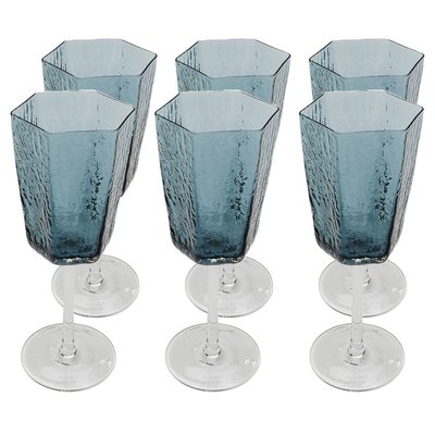 Lot de 6 verres à vin blanc, CASCATA KARE DESIGN