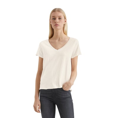 T-shirt classique à encolure en V en Organic Cotton Slub Jersey MARC O’POLO DENIM