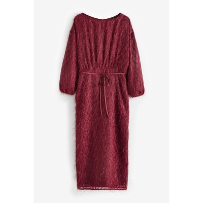 Robe longue à manches longues nouée la taille NEXT