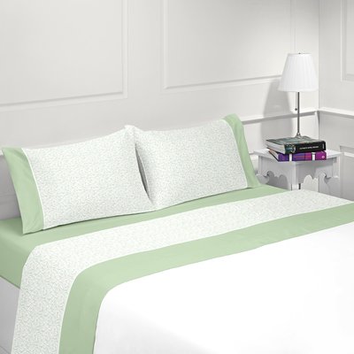Parure housse de couette coton flanelle 57 fils imprimé TULIPA LINANDELLE