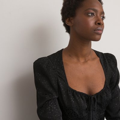 Blusa con escote corazón, manga larga LA REDOUTE COLLECTIONS