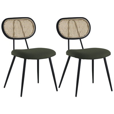 Chaise vintage, cannage et tissu, ELENA HAPPY GARDEN