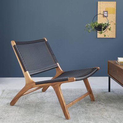 Fauteuil en teck massif et tissage LINA BERAH GETAH