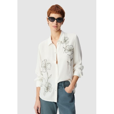 Chemise manches longues broderie fleurs IKKS