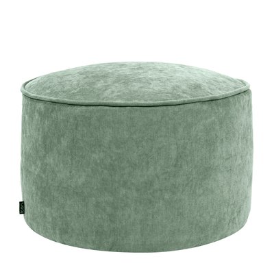 Pouf repose-pieds rond en tissu chenille - MILANO ICON