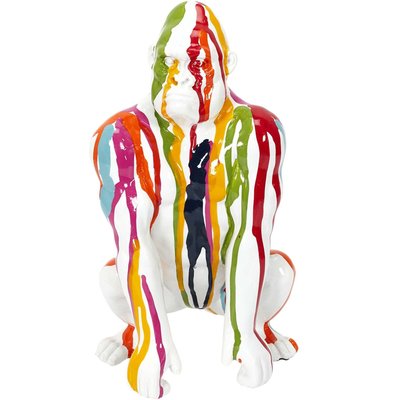 Gorille accroupi en résine 24 cm Multicolore CMP
