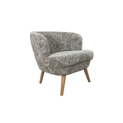 Fauteuil rétro en tissu jacquard motifs floraux - DAGOBERT AMADEUS