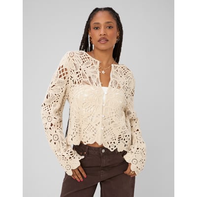 Veste crochet ajouré BZB